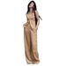 Summer European Fashion Chic Style Handsome Suit Vest + Wide-Leg Pants Linen For Women Two-Piece Set_ecoleips.com