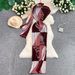Romantic Style Printed Pleated Dress European American Elegant Ribbon Slim Fit Slit Long Skirt for Women_ecoleips.com