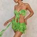 Aria Basics 2025 Cross-border European And American Tie-Dye Lace-Up Bikini Pleated Beach Skirt Three-Piece Women's Swimsuit Sexy_ecoleips.com