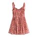 YPFF Trendy Women's European And American Style Vintage Floral Tie-Waist Lined Strap Dress_ecoleips.com