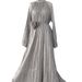 Women’s Clothing spring new printed folded slanted shoulders to show temperament floor length long skirt dress_ecoleips.com