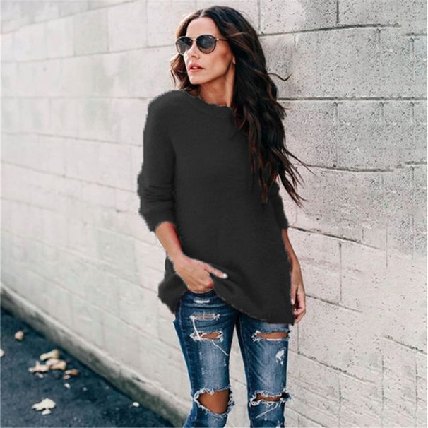 Women's Clothing Knitted Sweater Splicing Pullover Sweater Women With Autumn New Arrival Slim Fit Knit Sweater - Color Block Pullover_ecoleips.com