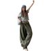 Melard Military Green Scythe Jeans For Women, Summer 2025 New Spring Collection, Relaxed And Casual Wide-Leg Cargo Pants_ecoleips.com