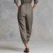 Linen-Blend Button-Front Jumpsuit With Pockets – Relaxed Long Sleeve Romper For Women (6 Sizes, Stone Grey)_ecoleips.com