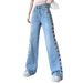 Women's Clothing Hollow Wide Leg Jeans For Women Spring And Summer Design Slim And Versatile Thin High Waisted Floor Length Trousers_ecoleips.com