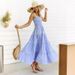 2026 Cross-Border Summer New European And American Sexy Striped Print Strap Waist-Cinching Vacation Dress For_ecoleips.com