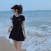 Women's Conservative Two Piece Swimsuit Slimming Korean Style Sporty Fairy Like Hot Spring Swimsuit New Style_ecoleips.com