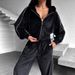 New Velvet Sports Suit, Hooded Cardigan With Bars, Jacket, Lace-up Wide-leg Pants, Two-piece Set For Women_ecoleips.com