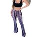 Women's clothing printed Bohemian high elastic tight flared sexy casual pants_ecoleips.com