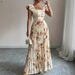 Spring Floral Print Pleated Dress for Women Elegant Short Sleeve A-Line Lightweight And Breathable Trendy Design_ecoleips.com