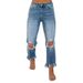 Women's Skinny Cropped Jeans Ripped Spring New Style Fashion High Waist Straight Leg Jeans_ecoleips.com