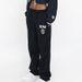 Women's Clothing Sports Pants Sweatpants Spring And Autumn Letter Embroidered Casual Trousers Wide Leg Pants_ecoleips.com
