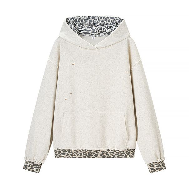 Women's Style Hoodie – Leopard Print & Distressed Detailing, Oversized Streetwear Pullover (S-L)_ecoleips.com