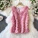 Women's Sleeveless Vest Premium 3D Rose Pattern French Chic Summer Style Sweet And Youthful Design for 2025_ecoleips.com