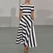 Women's New Style Striped Maxi Skirt Fashion Casual High Waist Skirt_ecoleips.com