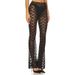 Women's Clothing Women's Floral Print Lace Flared Wide Leg Pants High Elasticity Casual Long See Through Versatile_ecoleips.com