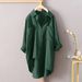 Women's Clothing Solid Color Shirt Spring And Summer All Match New Women's Cardigan Double Pocket Long Sleeved Temperament Top_ecoleips.com