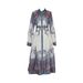 Women's Clothing Lapel Long Sleeved Big Swing Skirt With Belt Single Breasted Long Skirt Positioning Print Dress_ecoleips.com