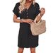 2026 European American Cross-border Summer Women's Fashion Versatile Dress With Buckle V-neck, Raglan Sleeves,_ecoleips.com