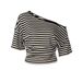 2025 Autumn New Arrival American Retro Striped Off Shoulder Slimming T Shirt Top_ecoleips.com