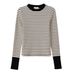 2025 #High Quality Products # Premium Contrasting Striped T-Shirt For Women With Long Sleeves, 2025 Autumn And Winter New_ecoleips.com