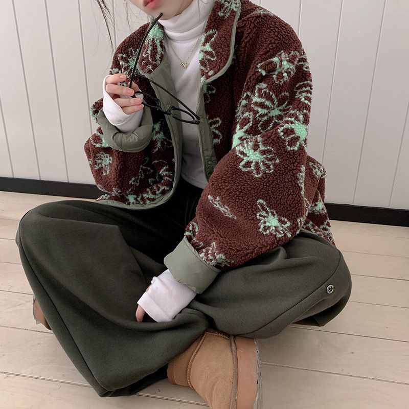 girl Dongdaemun 2025 Winter New Korean Style Thickened Warm Lamb Wool Single-Breasted Reversible Cotton Jacket Coat_ecoleips.com
