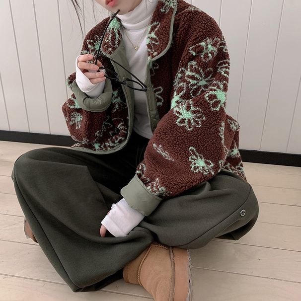 girl Dongdaemun 2025 Winter New Korean Style Thickened Warm Lamb Wool Single-Breasted Reversible Cotton Jacket Coat_ecoleips.com