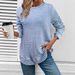 Casual Autumn And Winter Long-Sleeved Knitted Round-Neck Pullover T-Shirt Top With Openwork Pattern_ecoleips.com