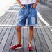 Aria Basics Aria Basics Cross-border European American Size Washed And Distressed Rolled Hem Patch Pocket Mid-waist Straight-leg Stretch Women's_ecoleips.com