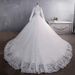 Elegant Long Sleeved French Style Wedding Dress Heavy Duty Starry Sky Style Court Dress for Brides New 2026 Style with Long Train_ecoleips.com