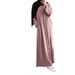 Verve 25 Years Muslim Women's Long Robe With Patchwork Edging And Sequins, Malaysia Solid Color Chiffon Dress_ecoleips.com