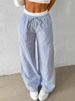 K New Women's Fashion Striped Plaid Patchwork Loose Wide-leg Pants Casual Pants_ecoleips.com