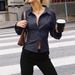Women's Slim Fit Striped Cardigan Long Sleeve Lapel Button Down Shirt Versatile Top For Spring/Autumn European And American Style_ecoleips.com