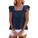 Women's Square Neck Sleeveless Vest Casual Loose Fit Versatile Top For Spring Summer Regular Polyester Tank_ecoleips.com