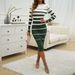 Women's Clothing Autumn And Winter Women's Clothing Temperament Slim Contrast Color Long Sleeved Dress_ecoleips.com