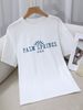 Women's Casual Round Neck Short Sleeve T-Shirt Multi-Color American Style Simple Fashionable Sports Top Solid Printed Loose Fit_ecoleips.com
