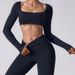 High Elastic Breathable Yoga Long Sleeved T-Shirt Top With Detachable Chest And Thumb Buckle Sports Sweatshirt_ecoleips.com