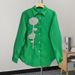 Luxury Beaded Long-Sleeve Blouse – Elegant Floral Diamond Button Shirt For Women (White/Black/Green, S/M/L)_ecoleips.com