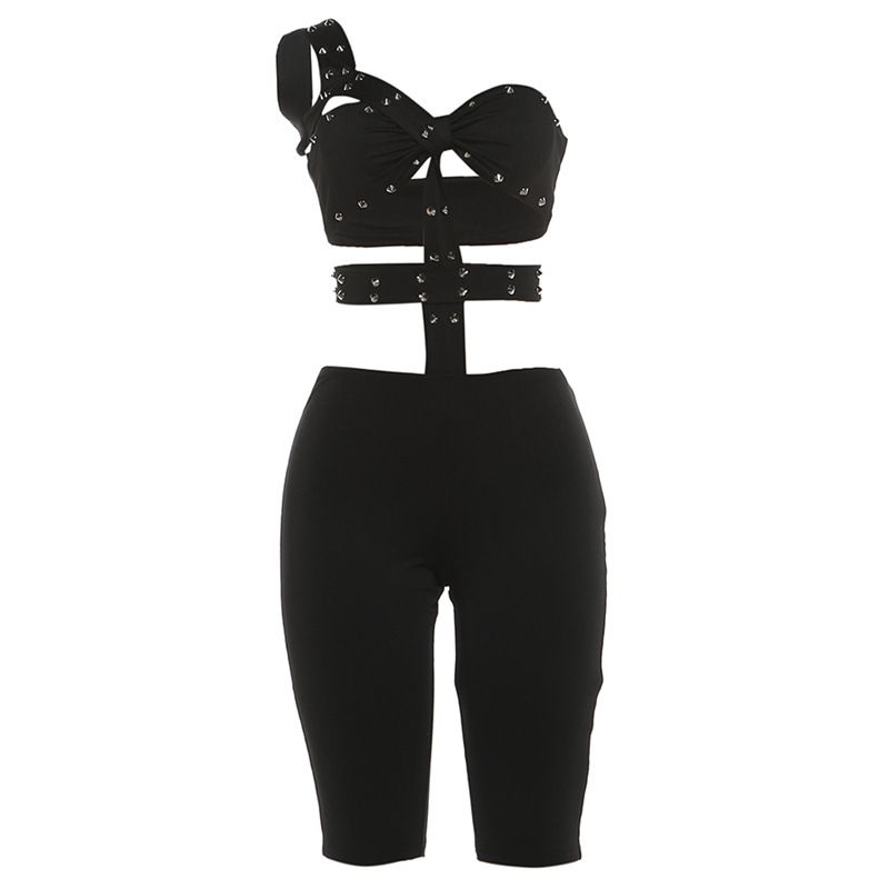Women's Trendy Studded Jumpsuit Hollow out Bodycon Style European American Spring Fashion Sexy Design 2026 New_ecoleips.com