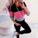 Women's Clothing Tops And Pants Casual Color Matching Hooded Printed Pattern Features Loose Long Sleeved Casual Suit_ecoleips.com