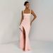 Women's Clothing INS Style Women's Evening Dress Fashionable Sexy Suspender Long Skirt New Backless High Slit Dress_ecoleips.com