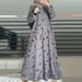 Modest Abaya Dress Modest Islamic Abaya Dress – Premium Polyester Long Sleeve Maxi Dress With 3D Floral Print | Elegant Muslim Fashion For Women_ecoleips.com