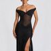 Summer Off-Shoulder Slim Fit Patchwork Fishtail Long Skirt Dress for Women 2025 Foreign Trade Style_ecoleips.com
