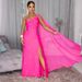 Women's Clothing Sleeveless Long Dress Slit Cape Style Fashionable American Style_ecoleips.com