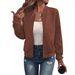Women's Zip-Up Baseball Jacket – Oversized Casual Outerwear With Geometric Jacquard (S-5XL, 10 Colors)_ecoleips.com