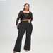 Women's Clothing Large Size High Waist Yoga Pants With Flared Pockets 200 Catties High Elastic Casual Flared Yoga Pants_ecoleips.com
