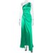 Women's Clothing Winter New Fashion Personality Slant Neck Off Shoulder Gathered Glossy Shiny Side Slit Banquet Dress_ecoleips.com