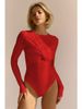Aria Basics Aria Basics Cross-border Foreign Trade European And American Women's Clothing 2025 Spring Fleece Twisted One-piece Bodysuit Base_ecoleips.com