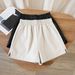 Aria Basics Elastic Waist Leather Women, High Waist, Autumn And Winter New Style, PU Loose Fit, Versatile, Stylish Wide-Leg,_ecoleips.com