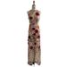 Women's Clothing Slim Suspender Slim Sleeveless Tight Flower Decoration Transparent Slim Long Hip Dress_ecoleips.com